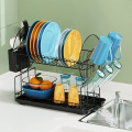 2 Tier Drainer Metal Dish Rack For Kitchen